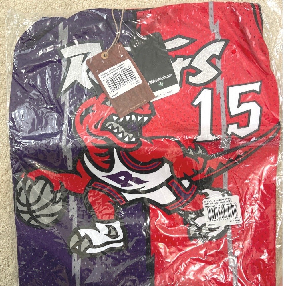 Mitchell & Ness Vince Carter Toronto Raptors 1998 Split Swingman Jersey SMJY4845 - Picture 5 of 5